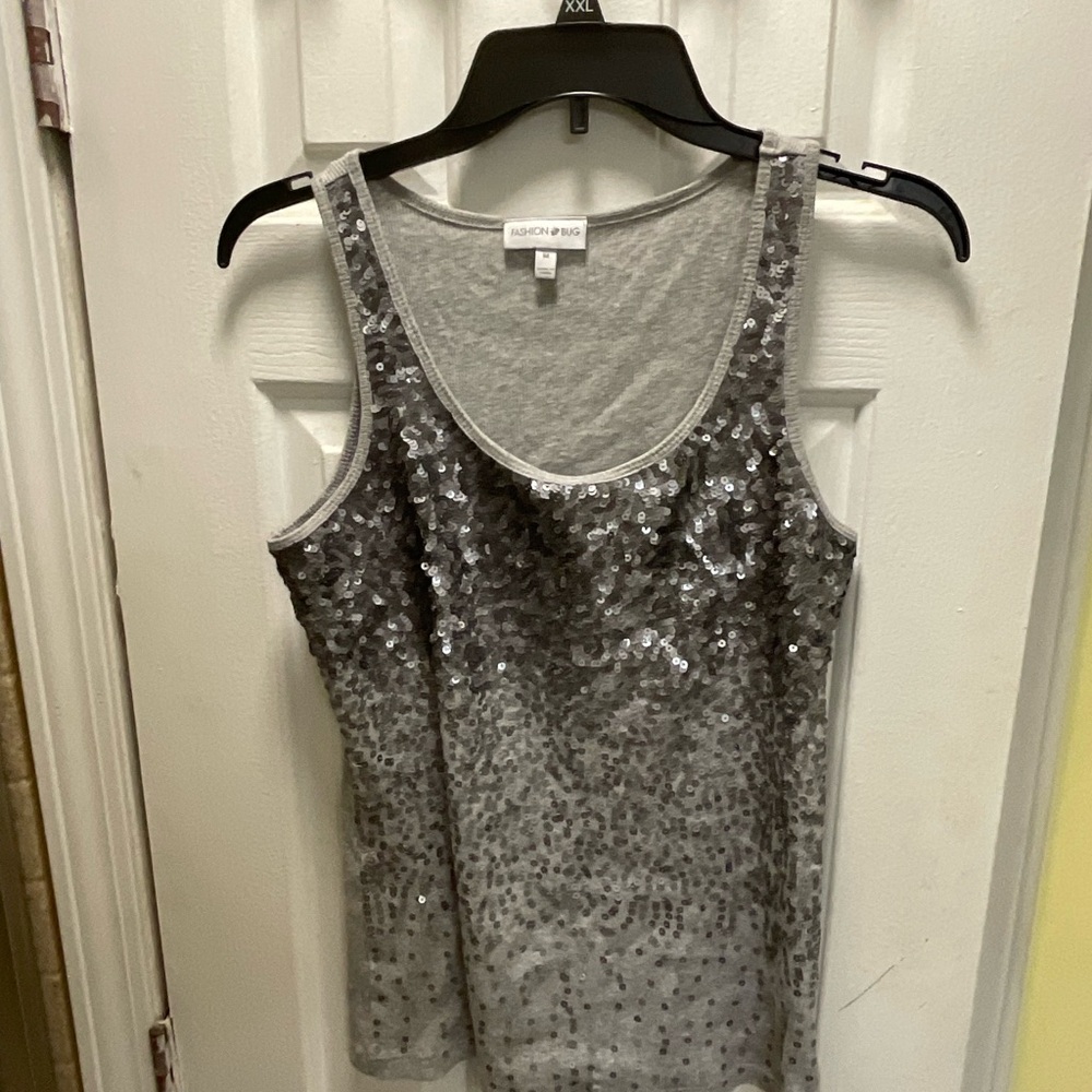 Fashion Bug Women’s Cotton Sequined Tank Top Size M